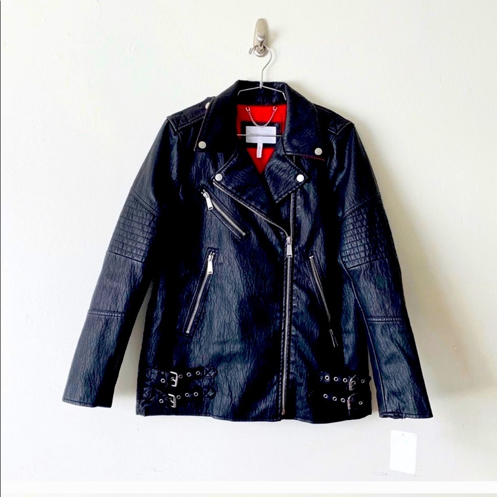 BCBG black leather jacket - brand new